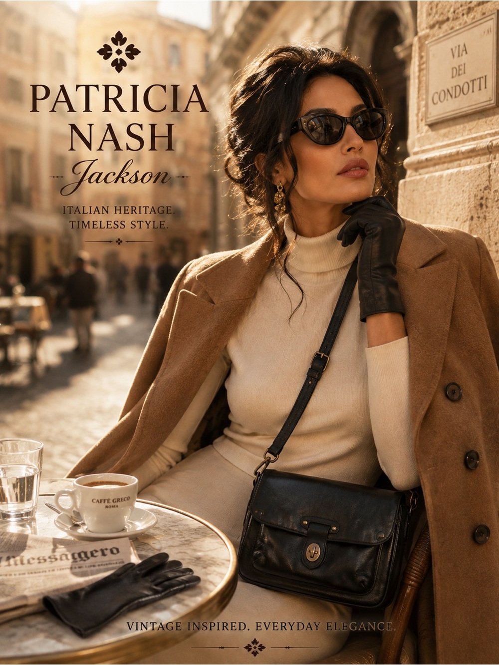 Patricia Nash Jackson Black Leather Turn Lock Crossbody Vintage Satchel Bag NWT - Picture 5 of 15